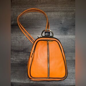 Valentina Vibrant Orange Crossbody Bag